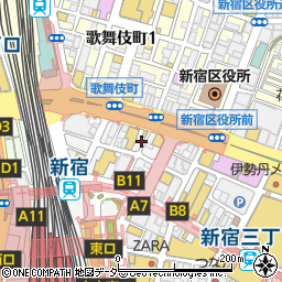 シルク新宿店周辺の地図