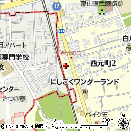 松屋国分寺西元町店周辺の地図