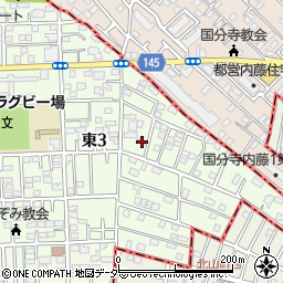 東京都国立市東3丁目26-23周辺の地図