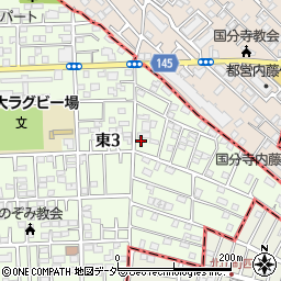 東京都国立市東3丁目26-6周辺の地図