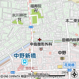 中野新橋駅前郵便局周辺の地図