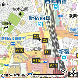 大江戸 新宿西口店周辺の地図
