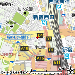 ウインザーラケットショップ新宿店周辺の地図