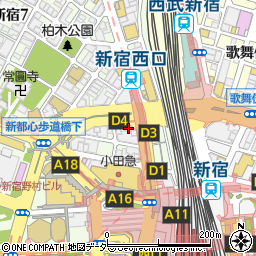 魚の三是 新宿西口大ガード店周辺の地図