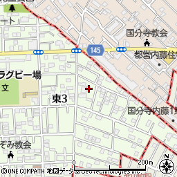 東京都国立市東3丁目26-17周辺の地図