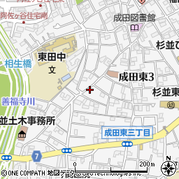 東京都杉並区成田東3丁目周辺の地図