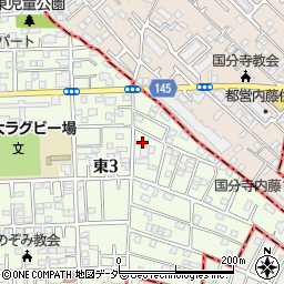 東京都国立市東3丁目26-14周辺の地図