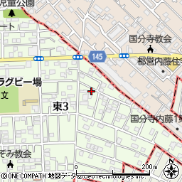 東京都国立市東3丁目26-16周辺の地図