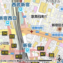 ハニーズ新宿サブナード店周辺の地図