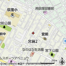 東京都杉並区宮前2丁目周辺の地図