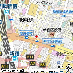 新宿 焼肉ホルモンたけ田周辺の地図