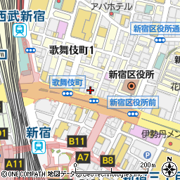 Hide Out 新宿靖国通り店周辺の地図