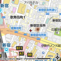 3時間食べ飲み放題 個室肉バル居酒屋 ます屋 新宿店周辺の地図