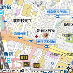 東京都新宿区歌舞伎町1丁目6周辺の地図