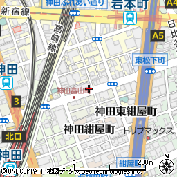 東日本銀行神田支店南側パーキングメーター周辺の地図