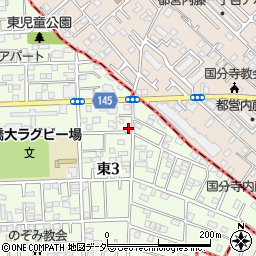 東京都国立市東3丁目8-25周辺の地図