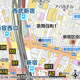 セブンイレブン新宿駅靖国通り店周辺の地図
