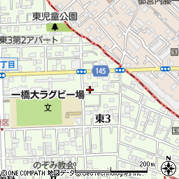 東京都国立市東3丁目8-8周辺の地図