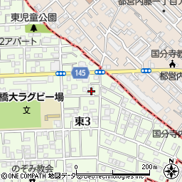 東京都国立市東3丁目8-1周辺の地図