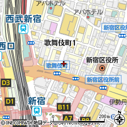 ファミリーマート歌舞伎町セントラルロード店周辺の地図