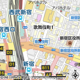 チキン酒場 光 新宿東口店周辺の地図