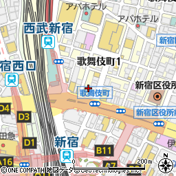 Ａ出張エリア・新宿区・東新宿駅前・新宿・戸山　受付周辺の地図