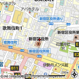 東京都新宿区歌舞伎町1丁目周辺の地図