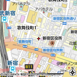バームーンウォーク 200yen bar moon walk 新宿歌舞伎町店周辺の地図