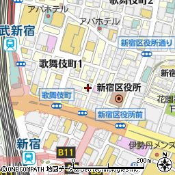 個室居酒屋 笑い蔵 新宿東口店周辺の地図