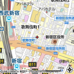 個室空間 湯葉豆腐料理 千年の宴 歌舞伎町輝ビル店周辺の地図