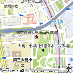東京都交通局大島車両検修場周辺の地図