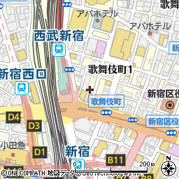 安楽亭歌舞伎町店周辺の地図