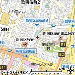 新宿遊歩道公園周辺の地図