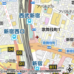 マクドナルド西武新宿駅前店周辺の地図