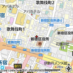 焼肉しゃぶしゃぶNo 1 新宿歌舞伎町店周辺の地図