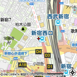 99円ハイボール＆炭火焼鳥 居酒屋 みらい 新宿西口本店周辺の地図