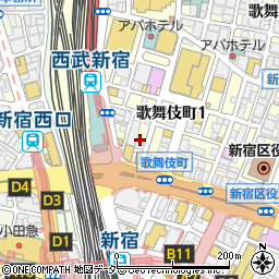 食べ放題&肉バルダイニング 肉ギャング 新宿東口本店周辺の地図