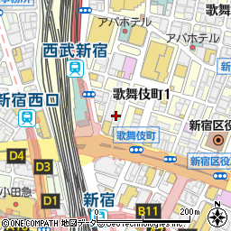 ミートハウス Meat House 新宿東口店周辺の地図