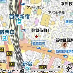 花たろう 新宿東口店周辺の地図