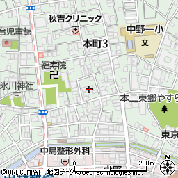 東京都中野区本町3丁目13周辺の地図