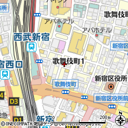 カラオケの鉄人新宿歌舞伎町一番街店周辺の地図