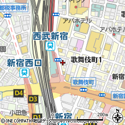 居酒屋ペコリ 新宿店周辺の地図