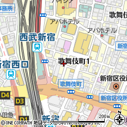 旬香別邸 新宿東口店周辺の地図
