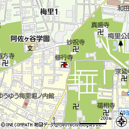 修行寺周辺の地図