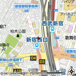モスバーガー新宿西口店周辺の地図