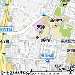 パークジャパン新宿６丁目第１駐車場周辺の地図