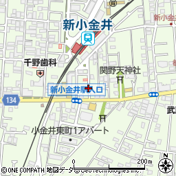 東京都小金井市東町周辺の地図