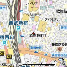 遊鳥 yutori 新宿東口店周辺の地図