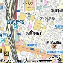 焼鳥　飲み放題　鶏闘士　別館　新宿歌舞伎町店周辺の地図