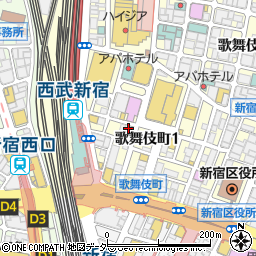 焼肉 かなう 新宿歌舞伎町店周辺の地図